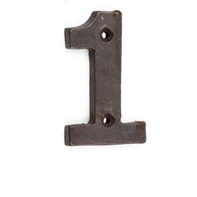 75mm Beeswax Iron Door Numeral - Number 1 Premium Quality Wall House Sign