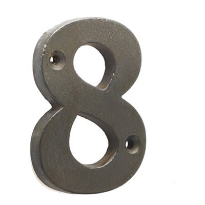 75mm Beeswax Iron Door Numeral - Number 8 Premium Quality Wall House Sign