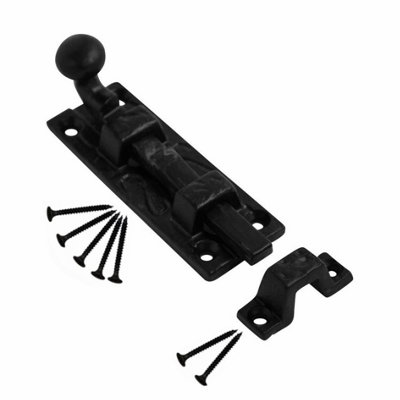 75mm Black Antique Surface Mounted Door Bolt Sliding Lock for Internal Doors Bedrooms Bathrooms Cupboards and Storage Units (1pc)
