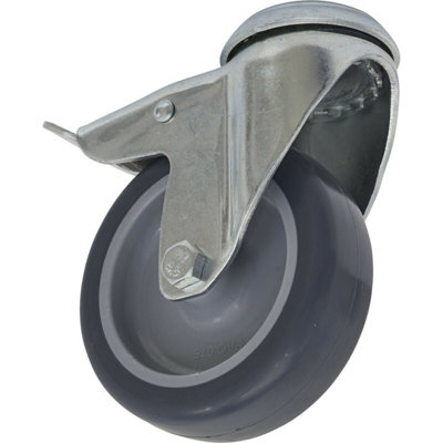 75mm Durable Hard PP Swivel Castor Wheel with Total Lock Brakes - Medium Duty for Heavy Loads
