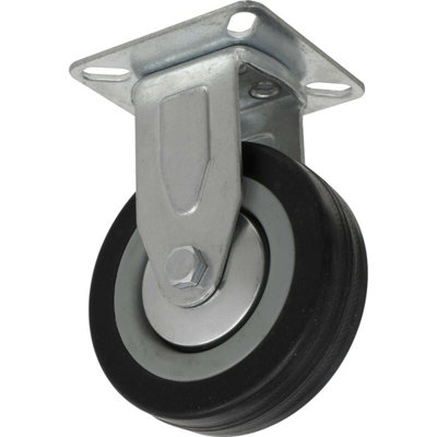 75mm Fixed Plate Castor Wheel - Heavy-Duty Rubber and Steel Design for Optimal Performance Price Comparisons | Compare The Build