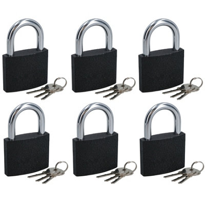75mm Iron Padlock With Hardened Shackle Padlocks Shed Gate Lock x 6