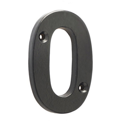75mm Matt Black Door Numeral - Number 0 Premium Quality Wall House Sign