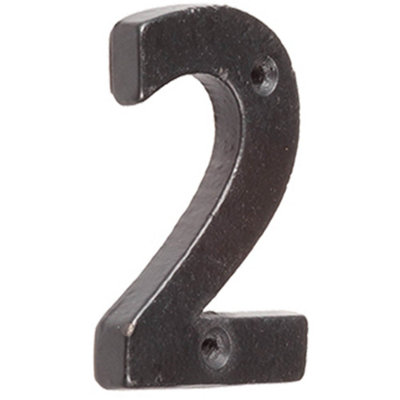 75mm Matt Black Door Numeral - Number 2 Premium Quality Wall House Sign