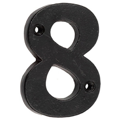 75mm Matt Black Door Numeral - Number 8 Premium Quality Wall House Sign