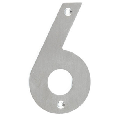 75mm Satin Stainless Steel Door Numeral - Number 6 9 Premium Quality Wall House Sign