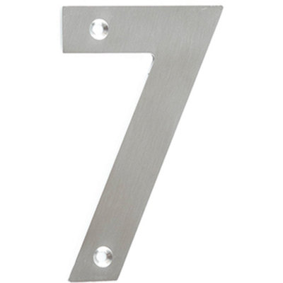 75mm Satin Stainless Steel Door Numeral - Number 7 Premium Quality Wall House Sign