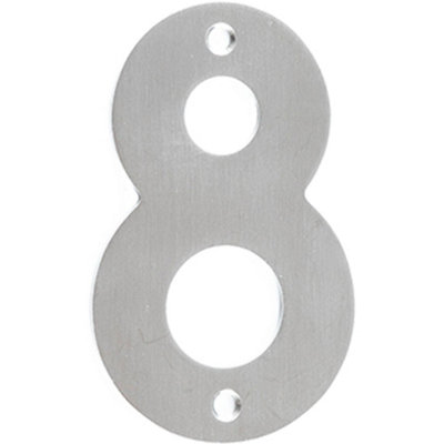75mm Satin Stainless Steel Door Numeral - Number 8 Premium Quality Wall House Sign