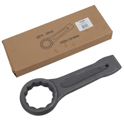 75mm Slogging Box End Striking Ring Wrench Spanner Bi-Hex 12 Sided Metric