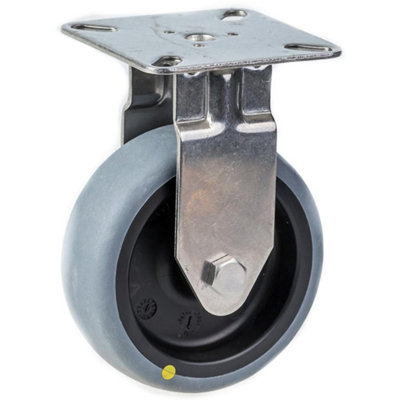 75mm stainless steel fixed castor with grey electrically conductive thermoplasti