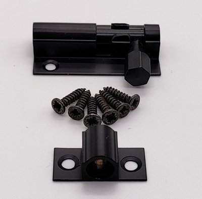 75mm Straight Door Bolts Black Barrel Side Lock Door Latch Tower Bolt Locks for Bedroom Bathroom Toilet Shed Gate Cupboard Cabinet