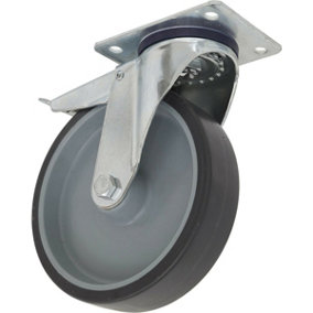 75mm Thermoplastic Swivel Castor Wheel - Hard PP Core - 25mm Tread - Total Lock