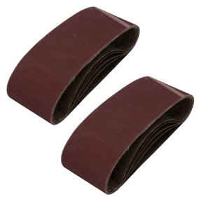 75mm x 457mm Mixed Grit 40 - 120 Abrasive Sanding Belt Sander Discs 10 Pack