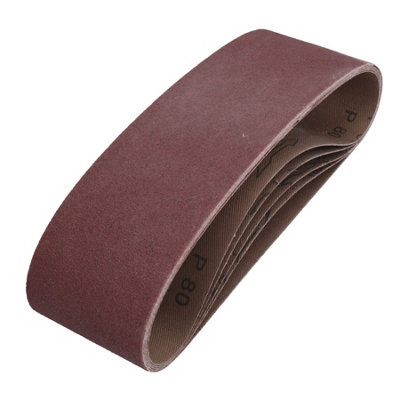 75mm x 533mm 80 Grit Medium Abrasive Sanding Belt Sander Discs 5 Pack