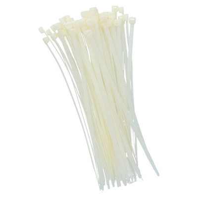 75pc Zip Ties 200mm x 4.5mm White Cable Ties Wrap Wire Lock Ties