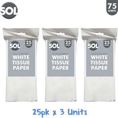 75pk White Tissue Paper Sheets for Packaging 66 x 50cm, White Tissue Paper  for Wrapping Gifts, Tissue Paper for Packaging