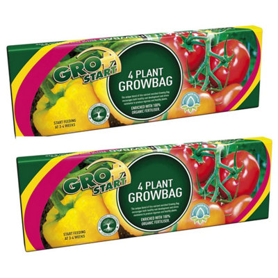 76 Litres (2 Bags) Fruit & Vegetables 4 Plant Grow Bags With Balanced Nutrients & Water Retention For Gardening