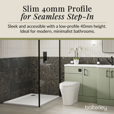 760mm Premium Square Shower Tray - White - 4