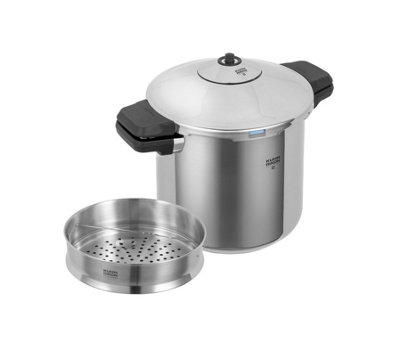 Kuhn Rikon Duromatic Inox Pressure Cooker With Side Grips + Steamer Insert22Cm/5L from B&Q