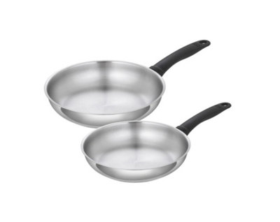 Kuhn Rikon Classic Stainless Steel Uncoated Frying PanSet Of 224Cm & 28Cm from B&Q