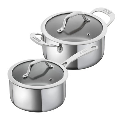 Kuhn Rikon Allround Stainless Steel 2-Piece Mixed Cookware Set16Cm Saucepan And 18Cm Casserole Pot