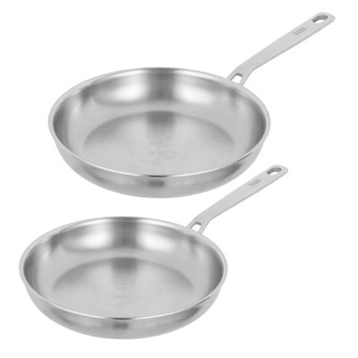 Kuhn Rikon Culinary Fiveply Stainless Steel & Aluminium Uncoated Induction Safe Frying PanSet Of 224Cm & 28Cm