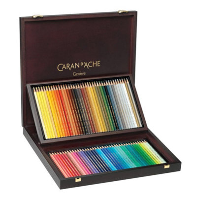 Carand'Ache Caran D'ache Prismalo Aquarelle 80 Water-Soluble Colour PencilsProfessional Artist Set In Wooden Box from B&Q