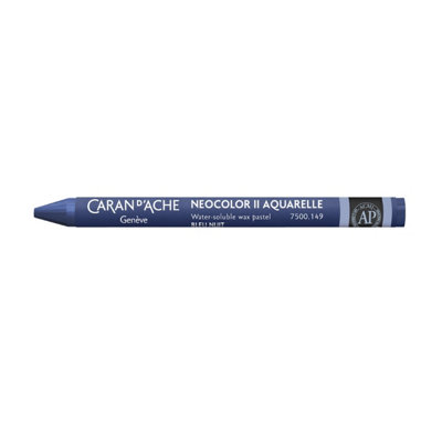 Caran d'Ache Neocolor II Watercolour Crayon Wax Based Night Blue Drawing Tool - Image 2