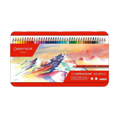 Carand'Ache Caran D'ache Supracolor 120 Water Soluble Colour PencilsProfessional Artist Set In Metal Tin from B&Q