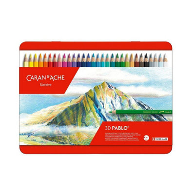 B&Q -  Caran D'ache Pablo 30 Water-Resistant Colour PencilsProfessional Artist Set In Metal Tin