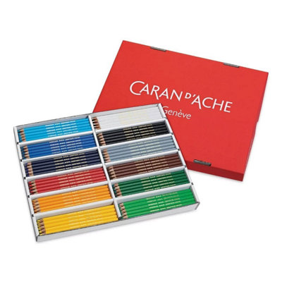 Caran d'Ache 240 Colour Pencils In 12 Assorted School Classroom Pack Art Craft - Image 3