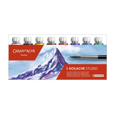 Carand'Ache Caran D'ache Gouache Studio 8 Poster ColoursWater Based 10Ml Tubes With Brush from B&Q