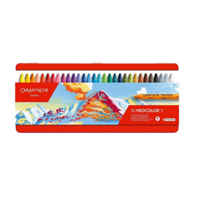 B&Q -  Caran D'ache Neocolor I 30 Water Resistant Colour Wax PastelsAssorted Colours In Metal Tin