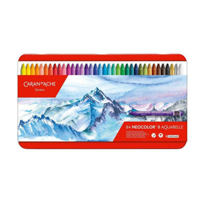 Carand'Ache Caran D'ache Neocolor Ii 84 Water Soluble Wax Colour Pastels In Metal Tin from B&Q