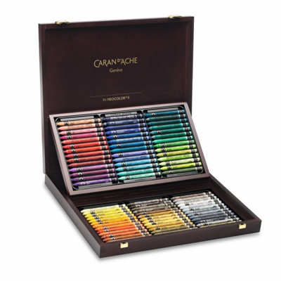 Carand'Ache Caran D'ache Neocolor Ii Water Soluble Wax Pastels Wooden Box Set 84 ColoursProfessional Artist QualitySwiss Made