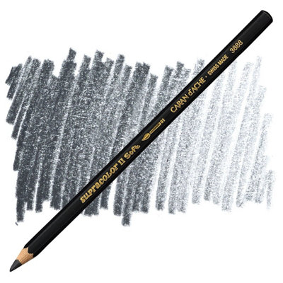 Carand'Ache Caran D'ache Supracolor Black Watersoluble Artist Aquarelle Colour PencilNoir 009 from B&Q