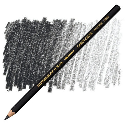 Carand'Ache Caran D'ache Supracolor Ivory Black Watersoluble Artist Aquarelle Colour PencilNoir D'ivoire 496 from B&Q