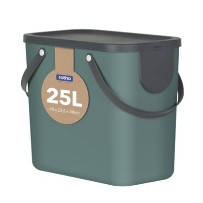 - Rotho Indoor Recycling Bin From Albula1024905092Green25 L (40.0 X 23.5 X 34.0 Cm)