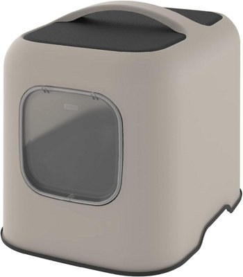 Cat Litter BoxRotho Litter Tray With Hood And ScooperCappuccino/anthracite from B&Q