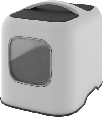 Cat Litter BoxRotho Litter Tray With Hood And ScooperWhite from B&Q