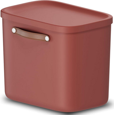 Storage Box 25LRotho Maloja Plastic Storage Bin With Lid And HandleRed from B&Q