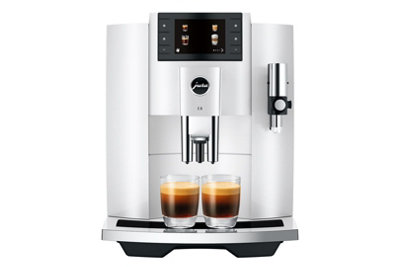 Jura E8 Piano White 15662 Bean To Cup Coffee Machine from B&Q