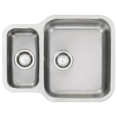 Franke Base 160 1.5 Bowl Undermount Stainless Steel Kitchen Sink 600x465mm - Image 3