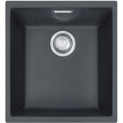 B&Q -  Sirius Sid110-34Cb 1 Bowl Black Tectonite Undermount Kitchen Sink