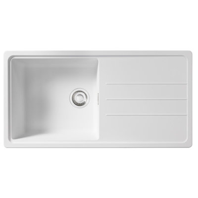 Franke Junos Jsd611-97Pw 1.0 Bowl Tectonite Reversible Inset Kitchen Sink White