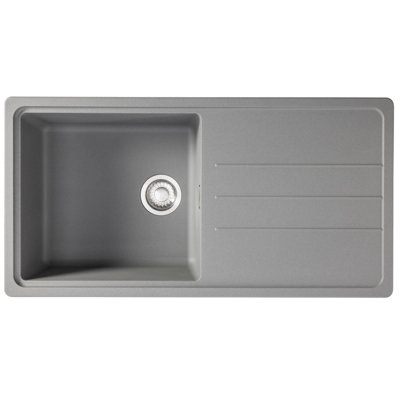 Franke Junos Jsd611-97Ug 1.0 Bowl Tectonite Reversible Inset Kitchen Sink Grey