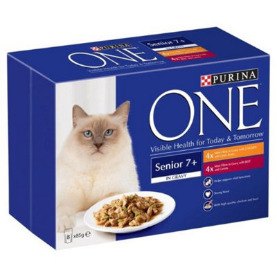 Purina One Snr 7+ Mini Fillets In Gravy Chicken&beef 8X85G (Pack Of 5)