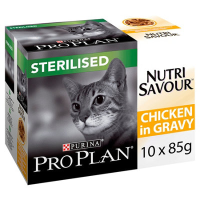 Pro Plan Cat Nutrisavour Sterilised Chicken In Gravy 40 X 85G from B&Q