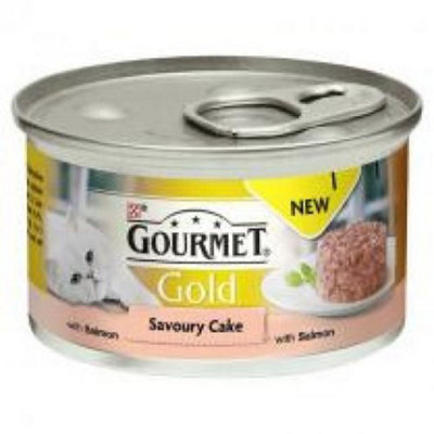 Gourmet Gold Savoury Cake Salmon In Gravy 85G (Pack Of 12) from B&Q