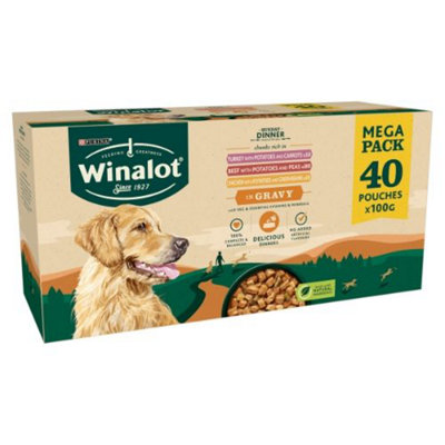 Winalot Sunday Dinner Mixed in Gravy Adult Wet Dog Food Pouches 40x100g Turkey - Image 20